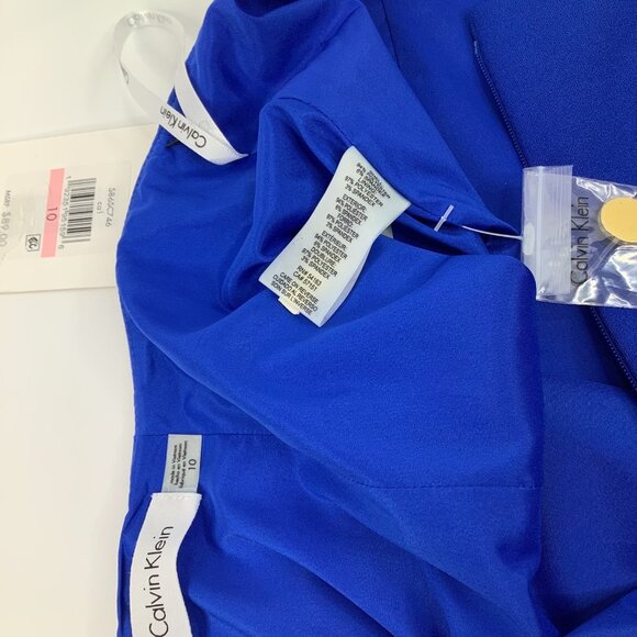 Calvin Klein Royal Blue Pencil Skirt Size 10 With Gold Button Accents Office - Picture 9 of 9